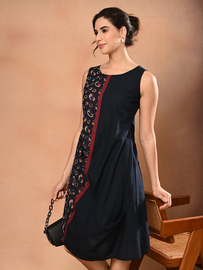 Dual Navy Midi in Handloom Cotton