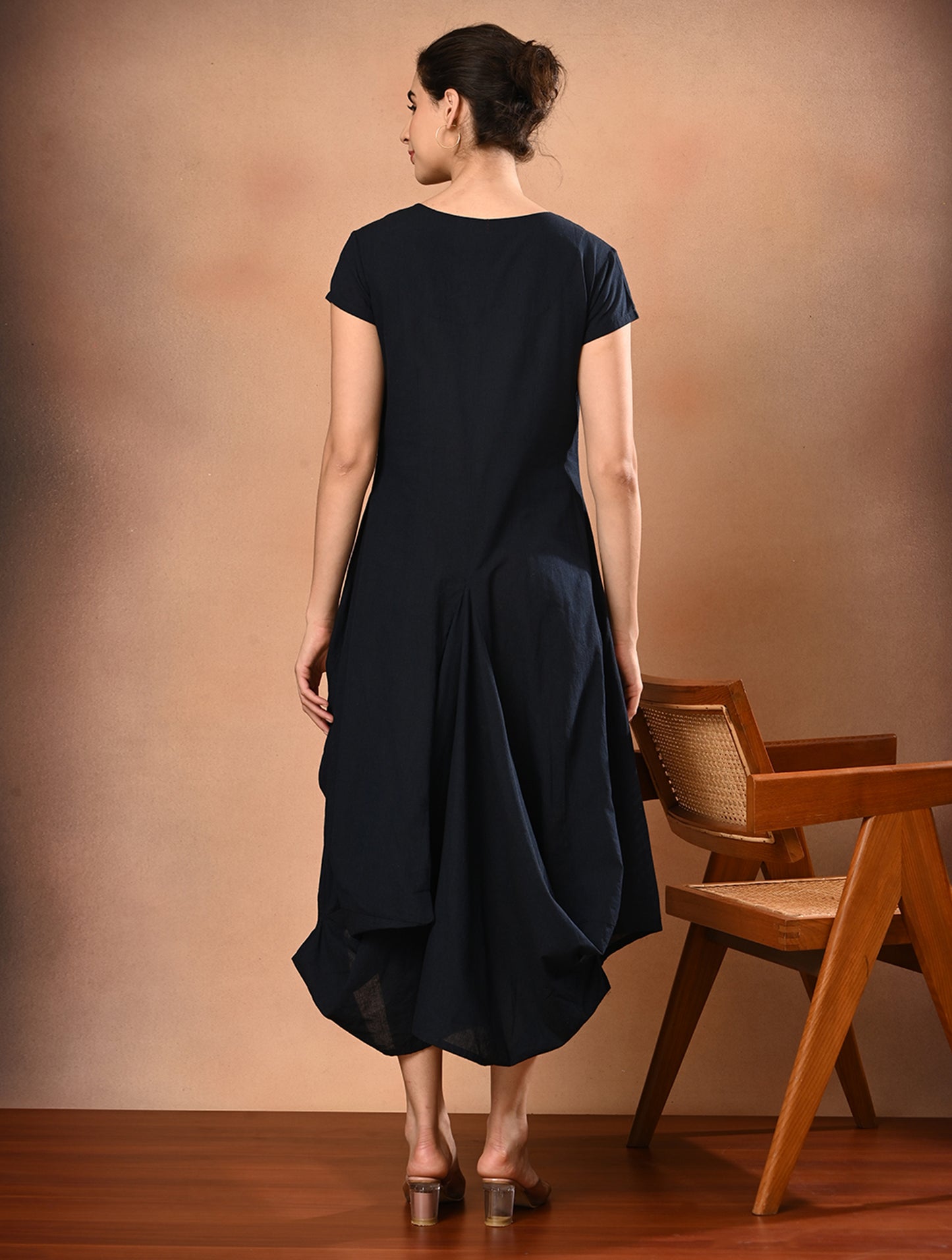 Navy Blue Cotton Dress