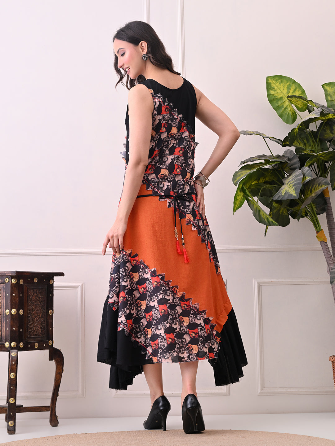 Handloom Cotton One piece Multi color Dress