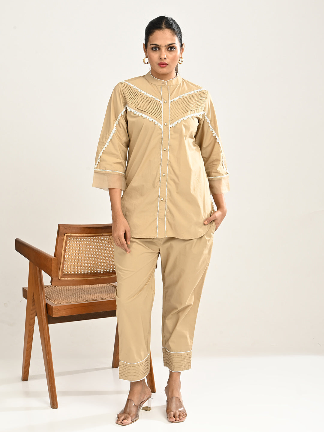 Beige Cotton Co-Ord Set