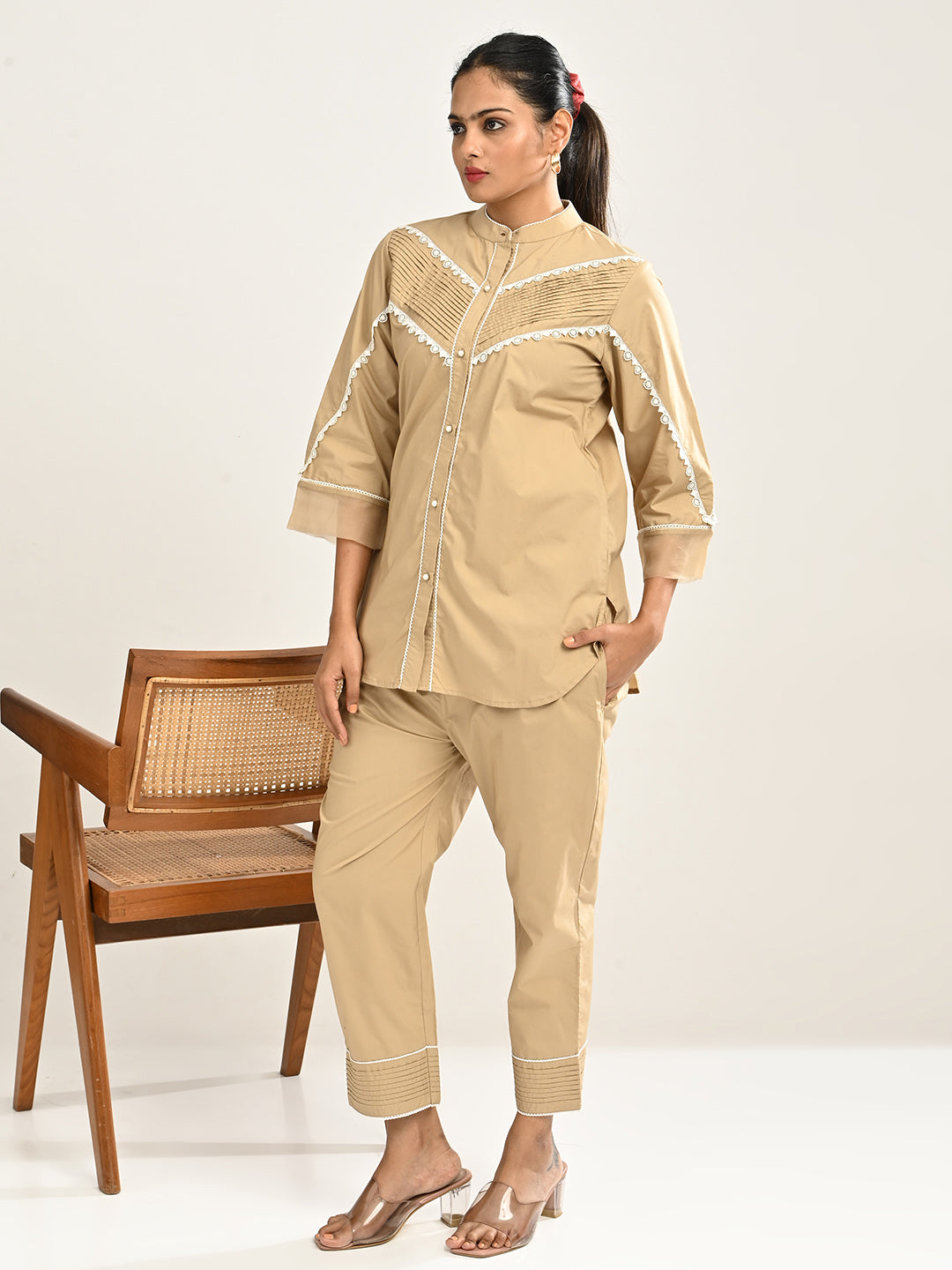 Beige Cotton Co-Ord Set