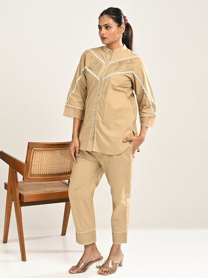 Beige Cotton Co-Ord Set