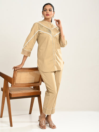 Beige Cotton Co-Ord Set