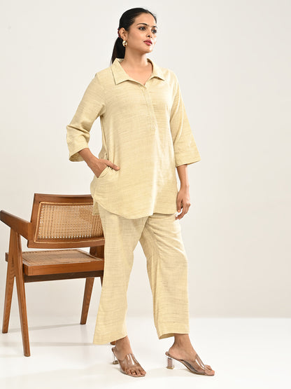 Linen Co-ord set in Natural color