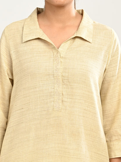 Linen Co-ord set in Natural color