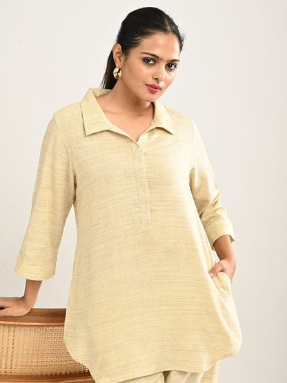 Linen Co-ord set in Natural color