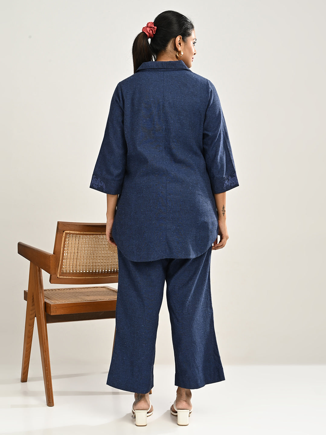 Navy Blue Cotton Co-ord Set