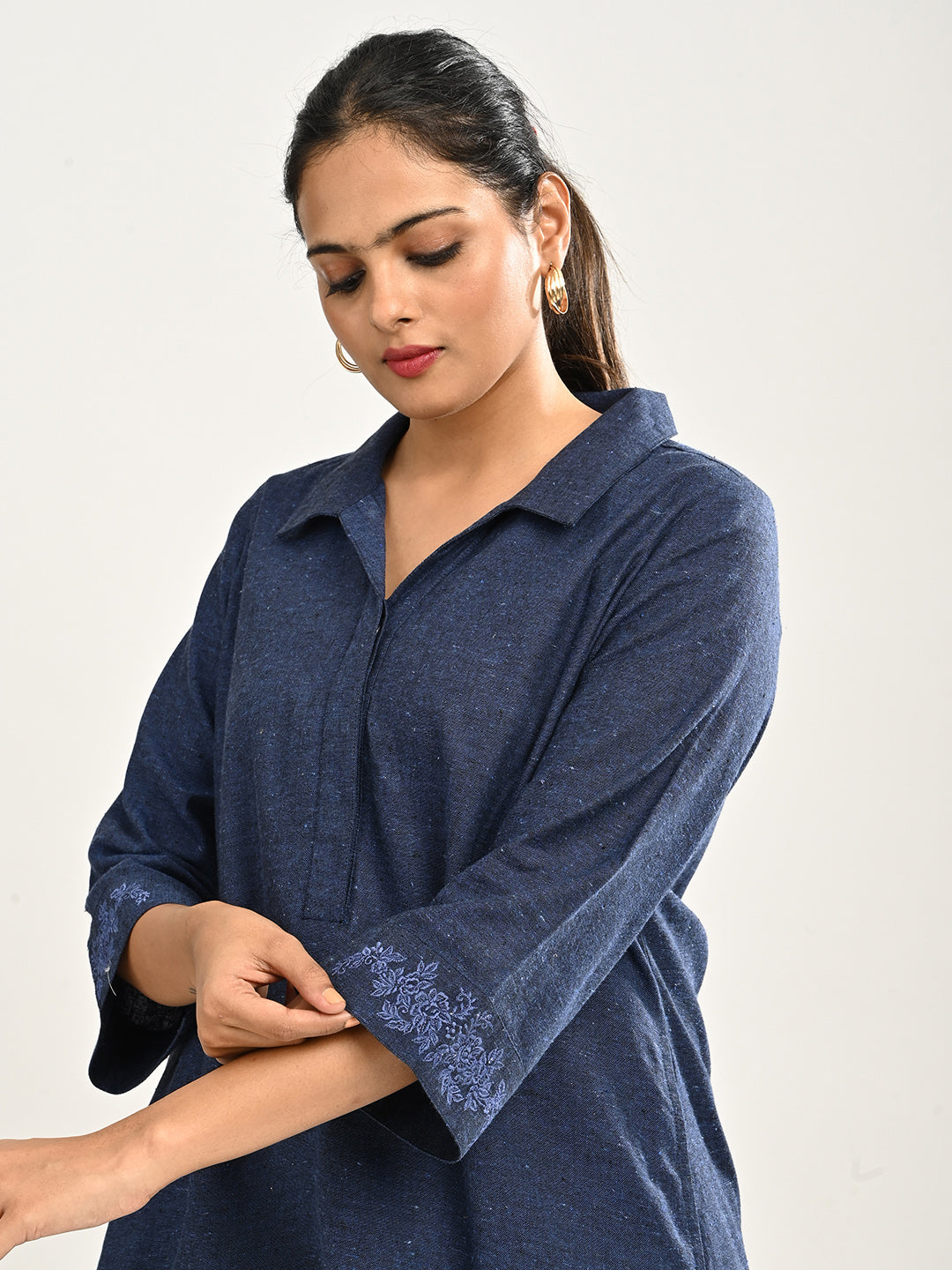 Navy Blue Cotton Co-ord Set