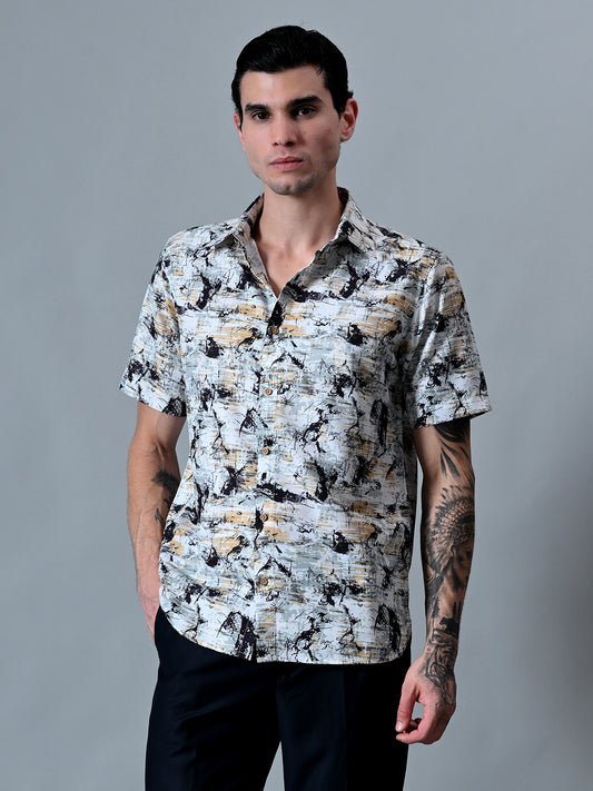 Printed Shirt in Cotton Blend