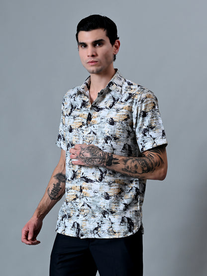 Printed Shirt in Cotton Blend