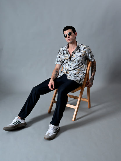 Printed Shirt in Cotton Blend