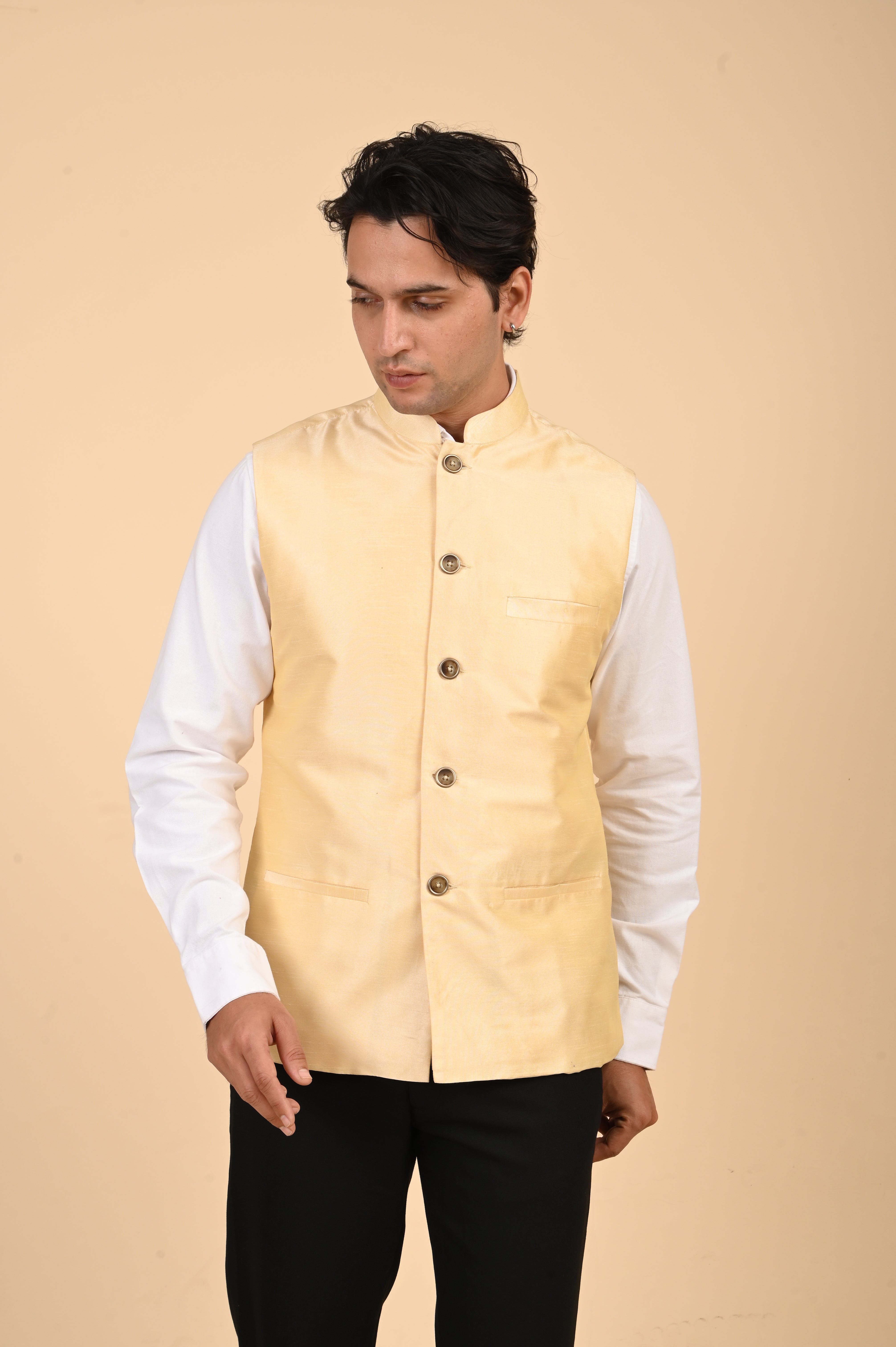 Men's Cream Nehru Jacket