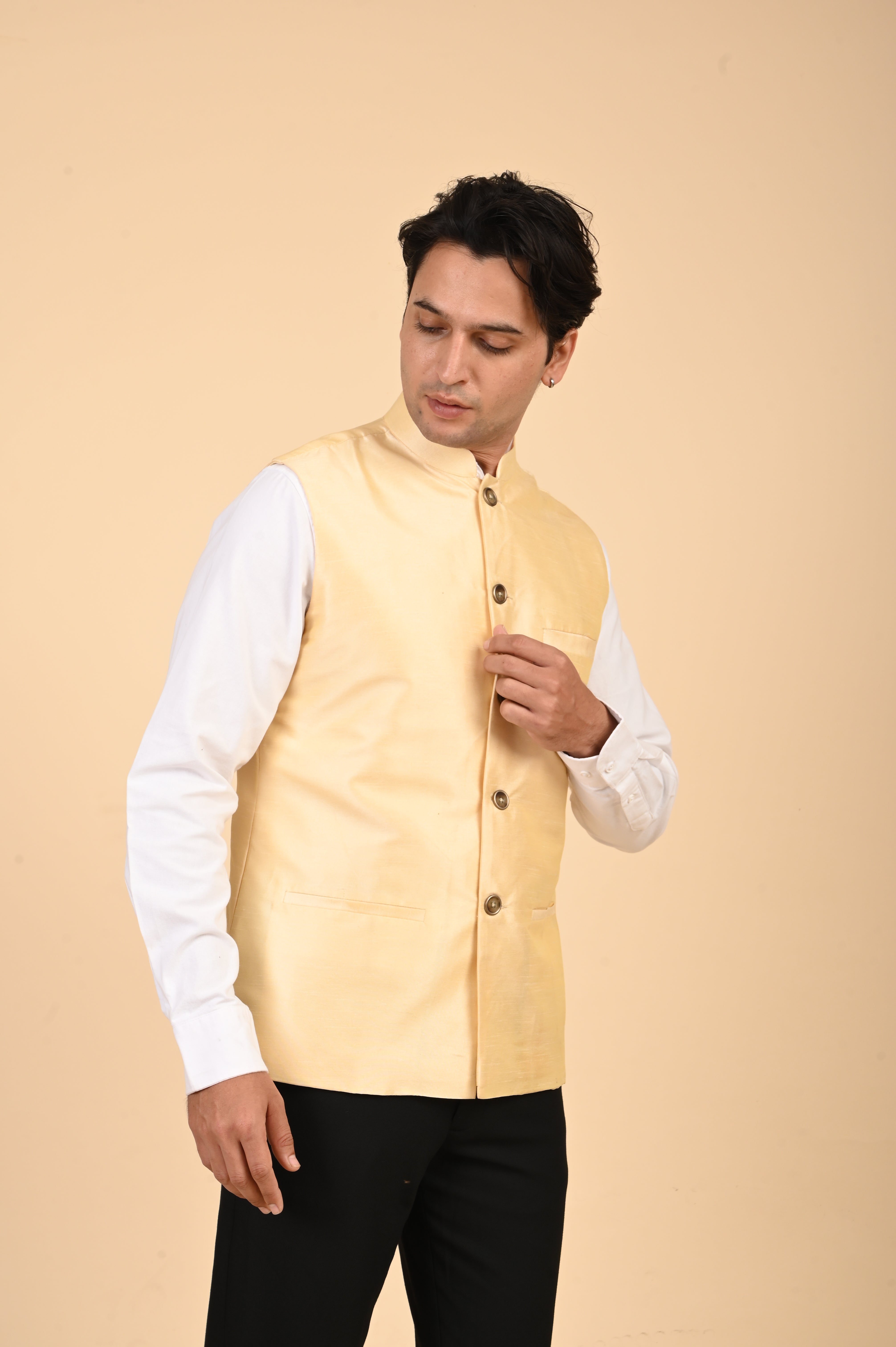 Men's Cream Nehru Jacket