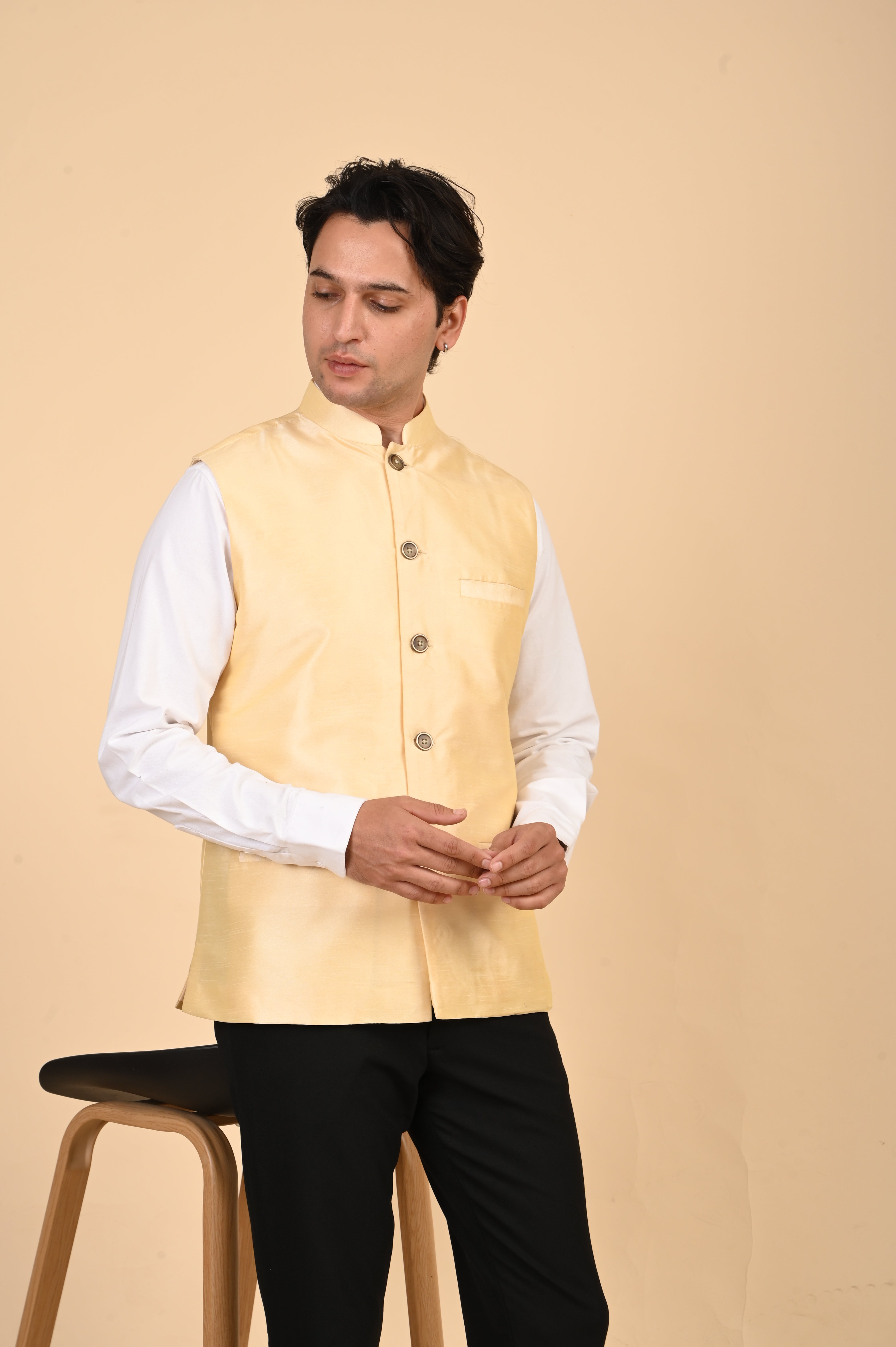Men's Cream Nehru Jacket