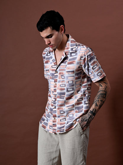 Printed Shirt in Cotton Blend