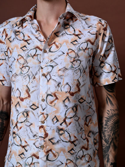 Printed Shirt in Cotton Linen