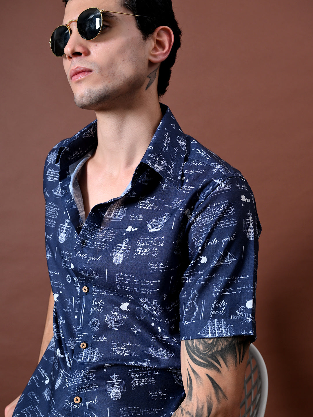 Printed Cotton Linen Shirt