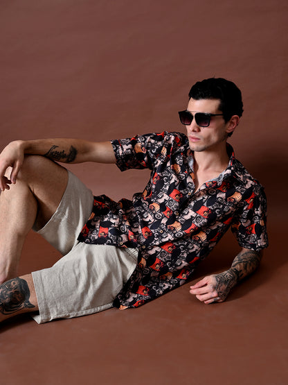Printed Shirt In Cotton Linen