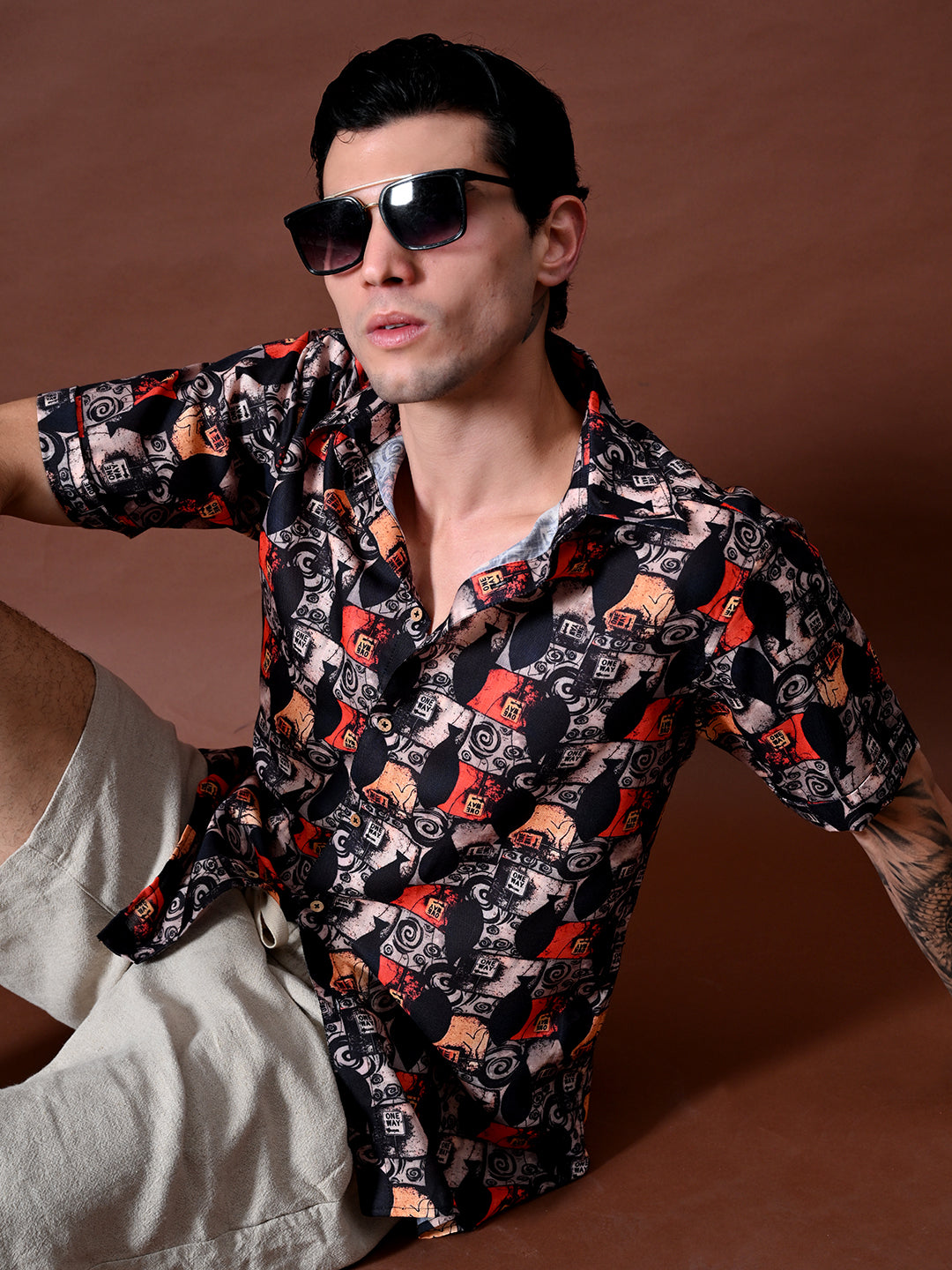 Printed Shirt In Cotton Linen