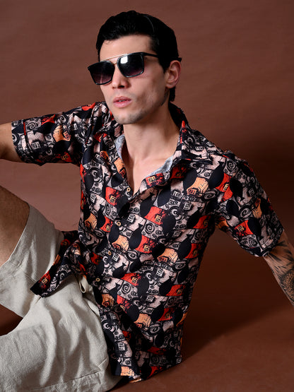 Printed Shirt In Cotton Linen