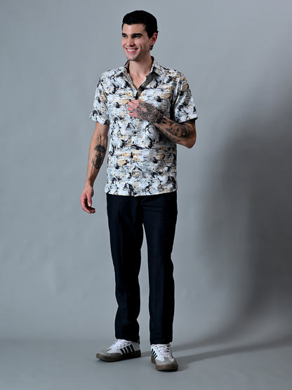 Printed Shirt in Cotton Blend