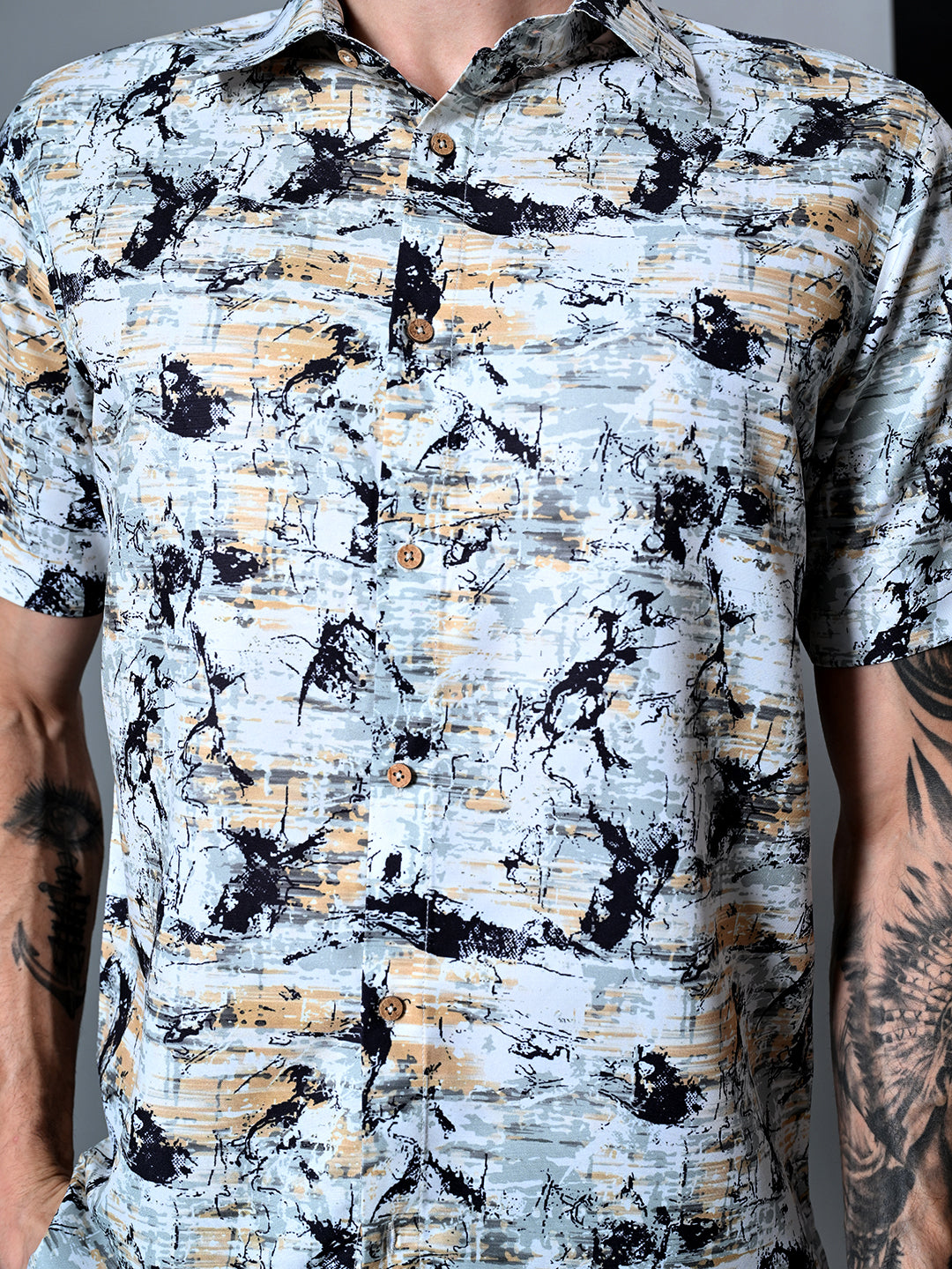 Printed Shirt in Cotton Blend