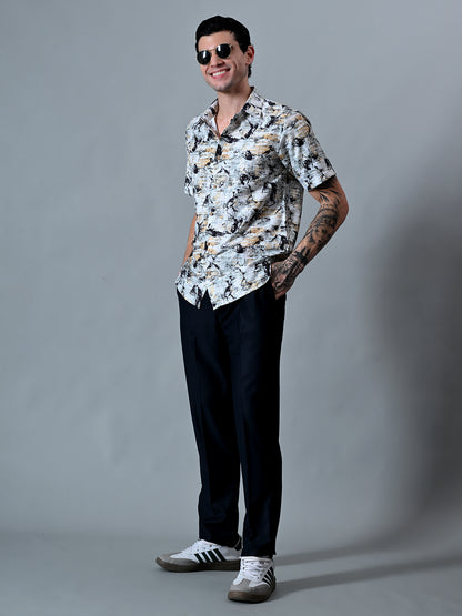 Printed Shirt in Cotton Blend