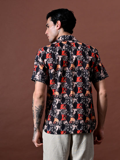 Printed Shirt In Cotton Linen