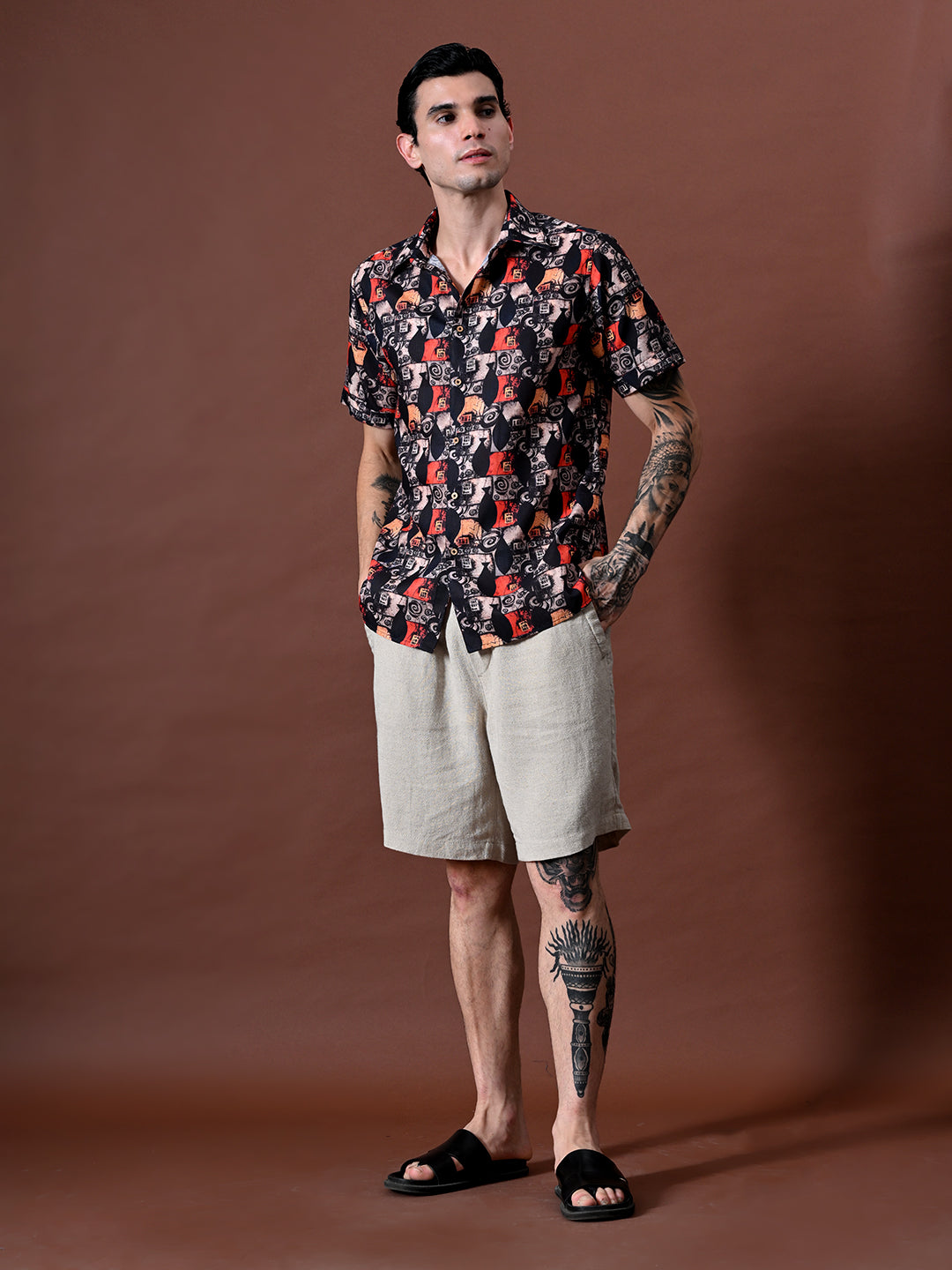 Printed Shirt In Cotton Linen