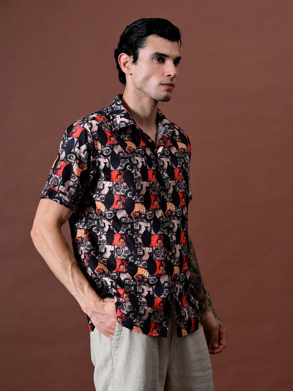 Printed Shirt In Cotton Linen