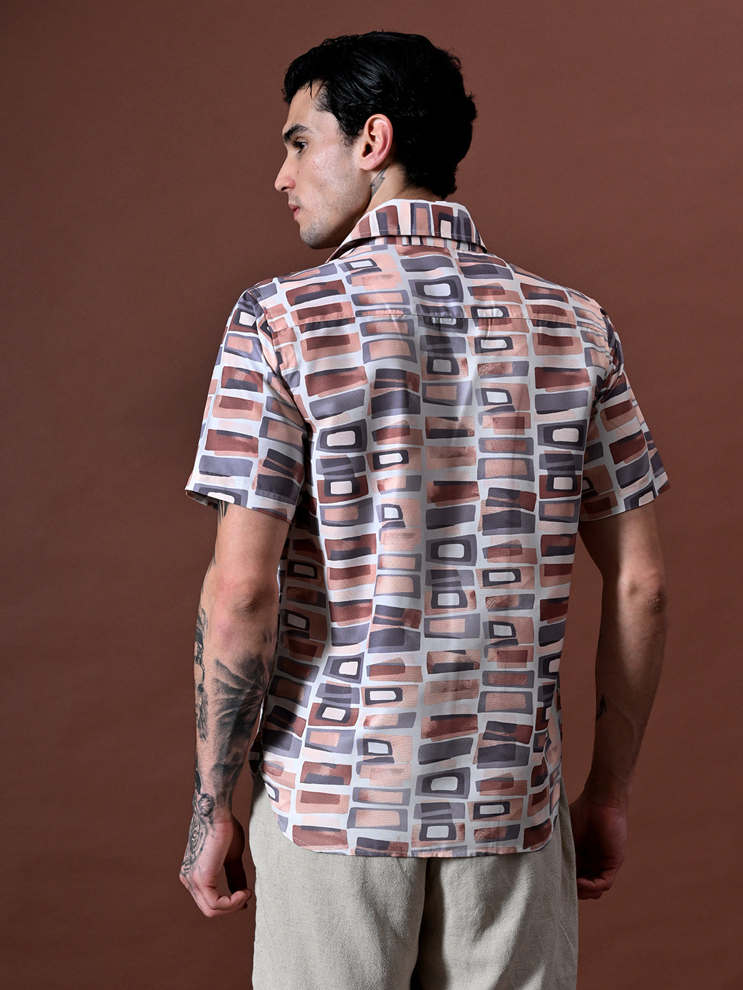 Printed Shirt in Cotton Blend
