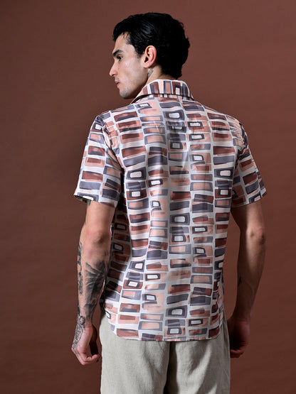 Printed Shirt in Cotton Blend