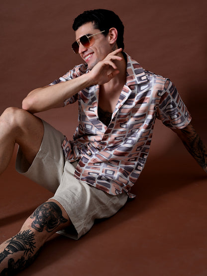 Printed Shirt in Cotton Blend