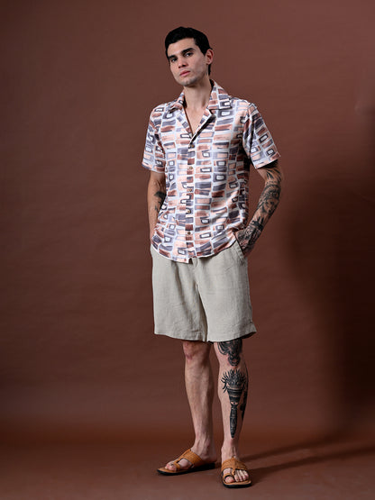 Printed Shirt in Cotton Blend