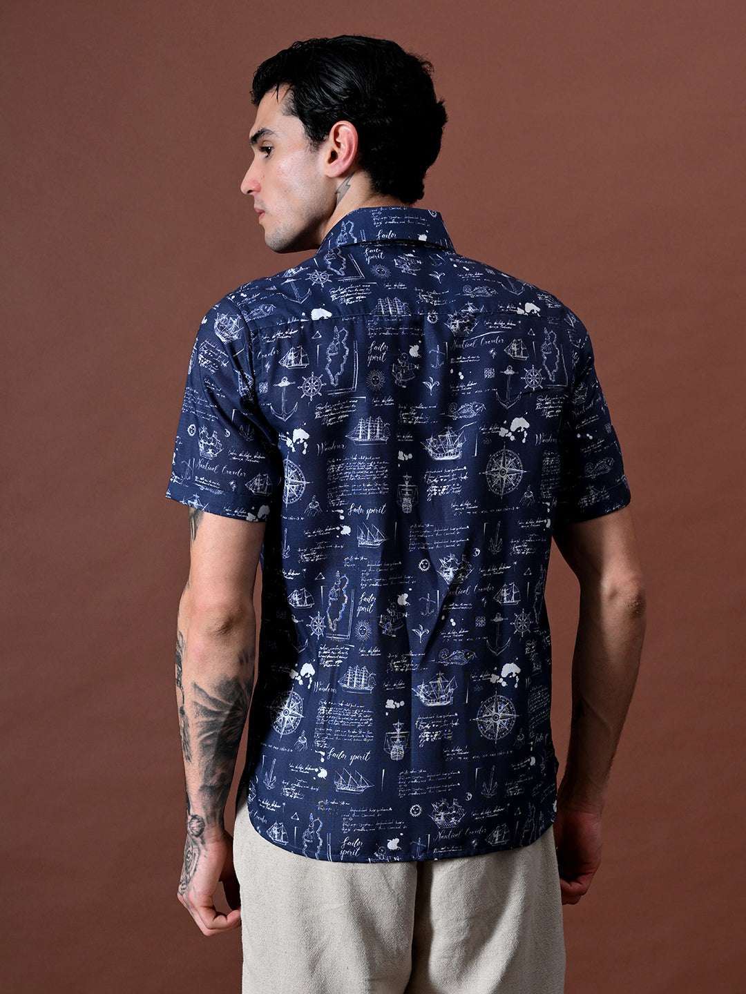 Printed Cotton Linen Shirt