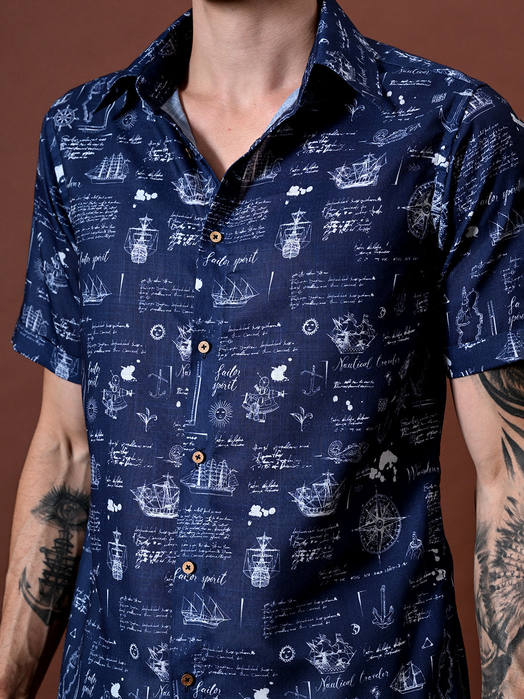 Printed Cotton Linen Shirt
