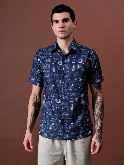 Printed Cotton Linen Shirt