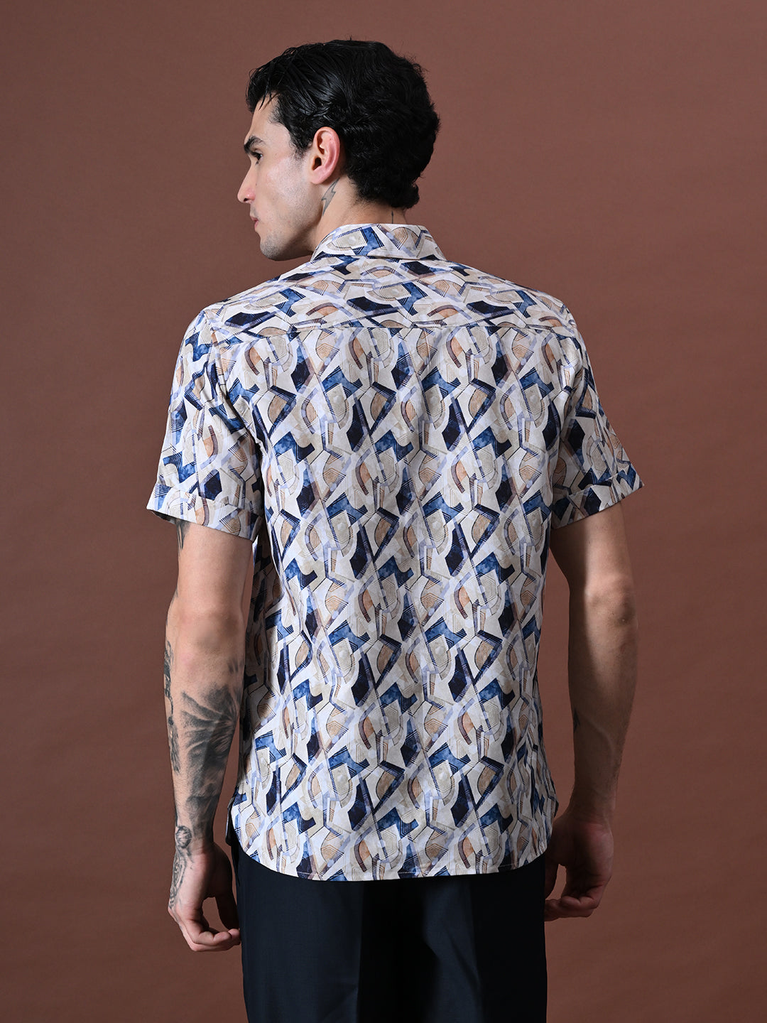Printed Shirt in Cotton Blend