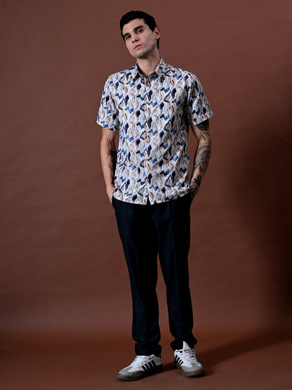 Printed Shirt in Cotton Blend