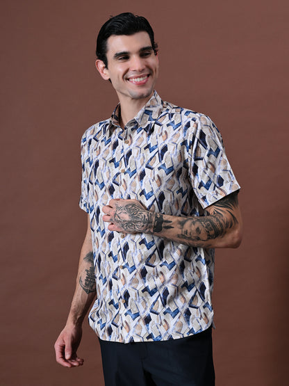 Printed Shirt in Cotton Blend