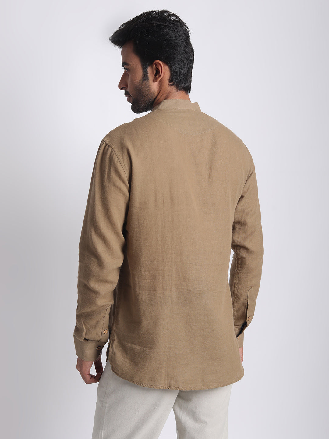 Short Kurta Men’s Solid Beige