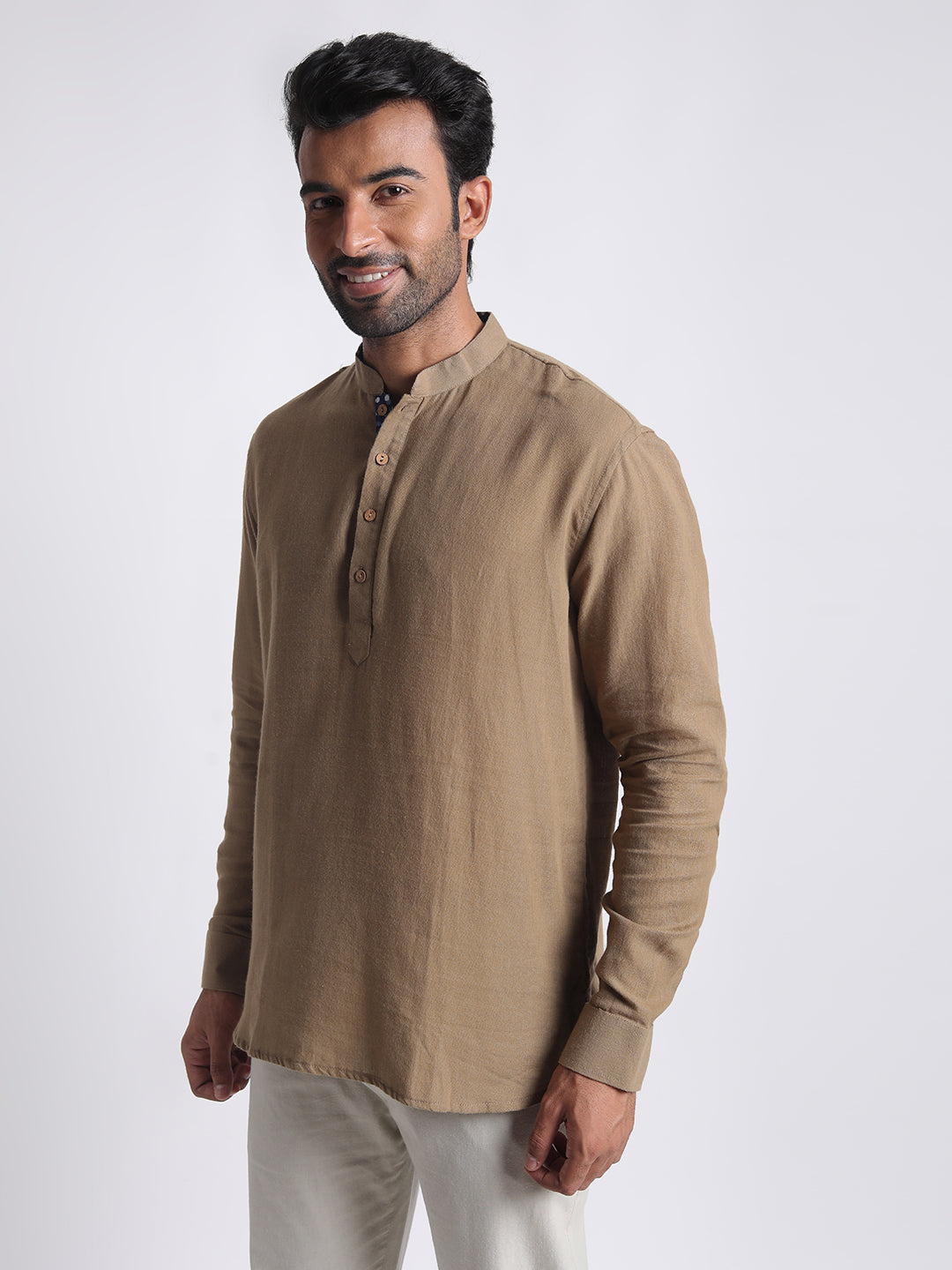 Short Kurta Men’s Solid Beige