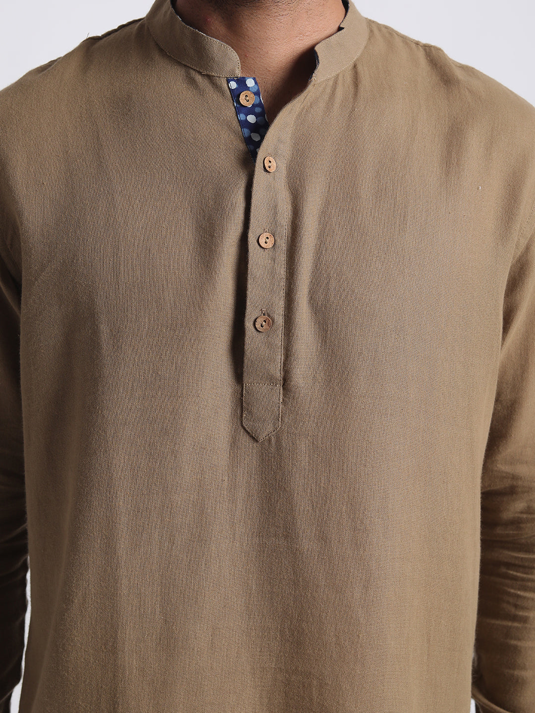 Short Kurta Men’s Solid Beige