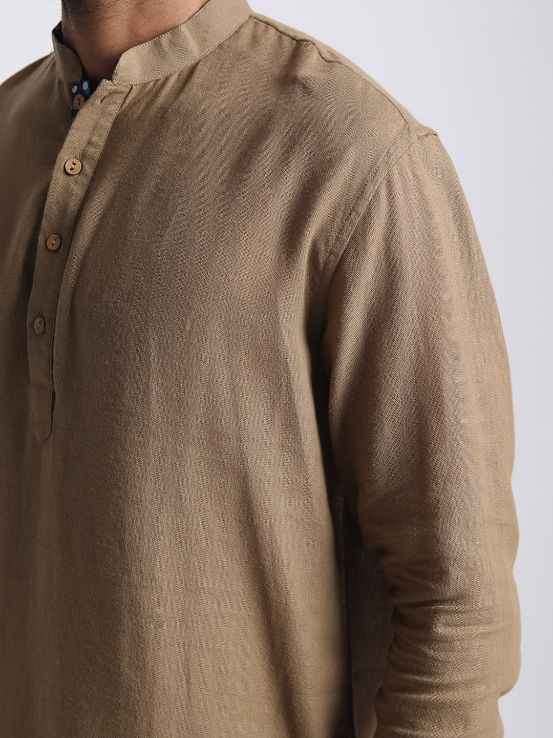 Short Kurta Men’s Solid Beige