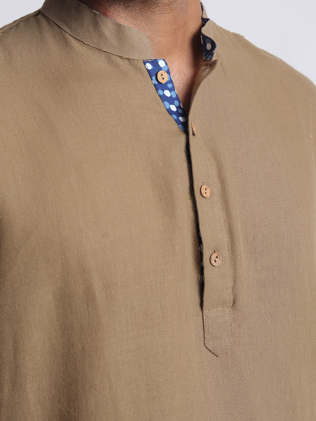 Short Kurta Men’s Solid Beige