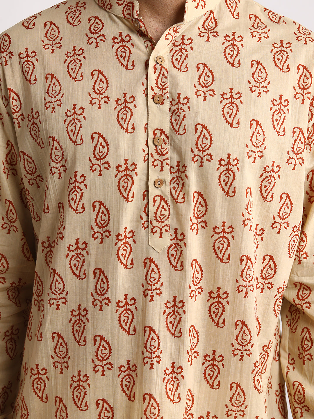 Elegant Beige Printed Kurta