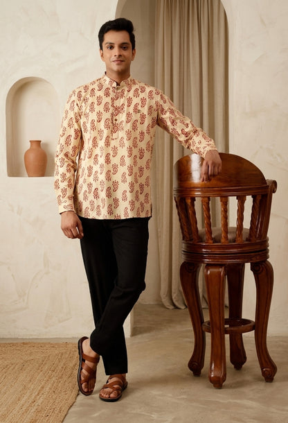 Short Kurta with Hand block Print in Cotton