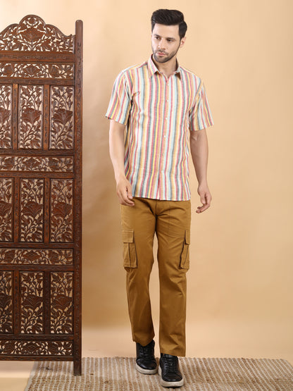 Half Sleeve Shirt - Mutlicolour Stripes