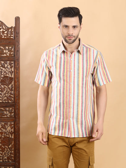 Half Sleeve Shirt - Mutlicolour Stripes