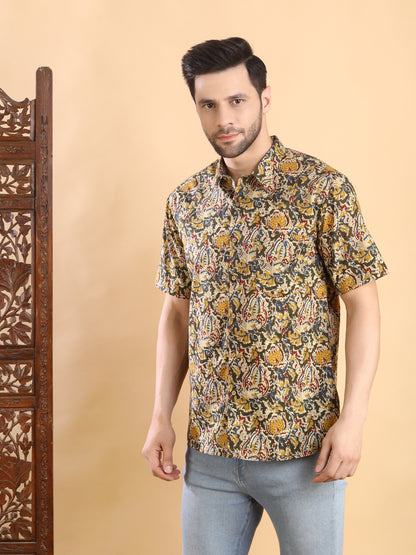 Half Sleeve Shirt - Kalamkari Print